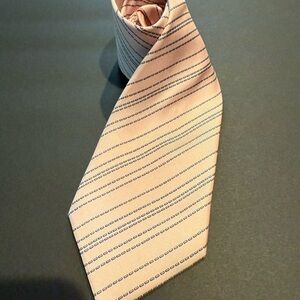 Hermes Peach and Blue Striped Tie